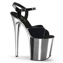 Load image into Gallery viewer, FLAMINGO-809 8&quot; Heel BlackSilver Chrome Pole Dancing Shoes