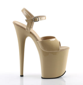 FLAMINGO-809 8 Inch Heel Cream Patent Pole Dancing Platforms