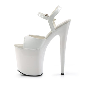 FLAMINGO-809 8 Inch Heel White Patent Pole Dancing Platforms