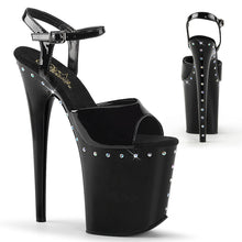 Load image into Gallery viewer, FLAMINGO-809ABLS 8&quot; Heel Black Patent Pole Dancing Platforms