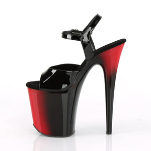 FLAMINGO-809BR 8" Heel Black and Red Pole Dancing Platforms