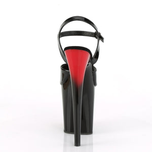 FLAMINGO-809BR 8" Heel Black and Red Pole Dancing Platforms