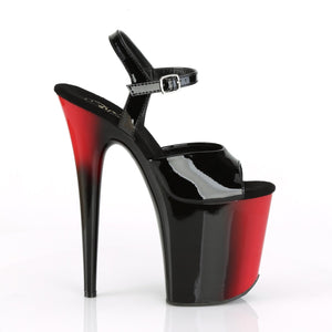 FLAMINGO-809BR 8" Heel Black and Red Pole Dancing Platforms