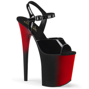 FLAMINGO-809BR 8" Heel Black and Red Pole Dancing Platforms