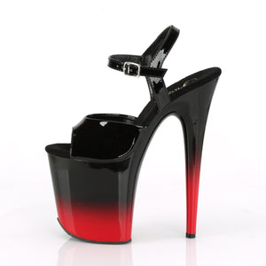 FLAMINGO-809BR-H 8" Heel Black Patent Pole Dancing Platforms