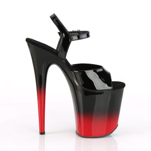 FLAMINGO-809BR-H 8" Heel Black Patent Pole Dancing Platforms