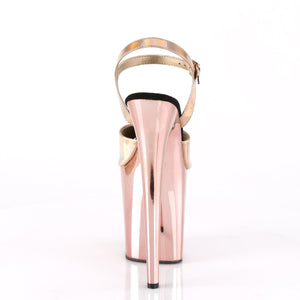 FLAMINGO-809HG 8" Heel Rose Gold Holo Pole Dancing Platforms