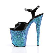 Load image into Gallery viewer, FLAMINGO-809LG 8&quot; Heel Black and Blue Pole Dancing Platforms