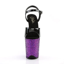 Load image into Gallery viewer, FLAMINGO-809LG 8&quot; Heel Black Purple Glitter Strippers Shoes