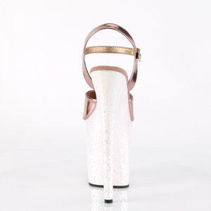 FLAMINGO-809LG 8" Rose Gold Metallic Pole Dancer Platforms