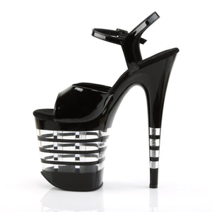 FLAMINGO-809LN 8" Heel Black Patent Pole Dancing Platforms