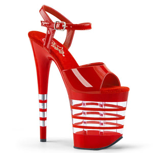 FLAMINGO-809LN Pleaser 8" Heel Red Pole Dancing Platforms