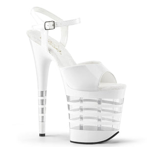 FLAMINGO-809LN 8" Heel White Patent Pole Dancing Platforms