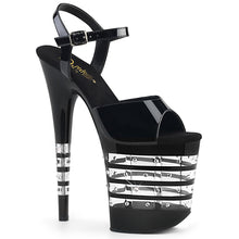 Load image into Gallery viewer, FLAMINGO-809LNRS 8&quot; Heel Black Patent Pole Dancing Platforms