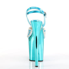 Load image into Gallery viewer, FLAMINGO-809MMRS 8&quot; Heel Turquoise Hologram Pole Dance Shoes