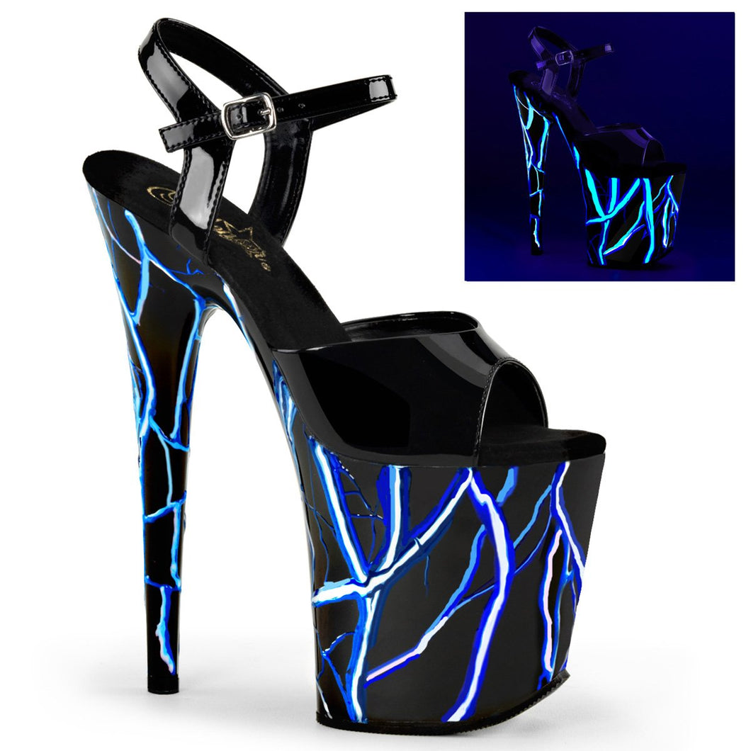 FLAMINGO-809NLB Sexy Pole Dancing High Heel Shoes with Neon Detail