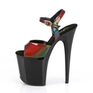 FLAMINGO-809RBDT 8" Heel Rainbow Holo Pole Dancing Platforms