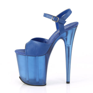 FLAMINGO-809T Pleaser 8 Inch Heel Blue Pole Dancer Platforms