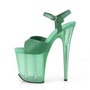 FLAMINGO-809T Pleaser 8 Inch Heel Green Pole Dancer Platform