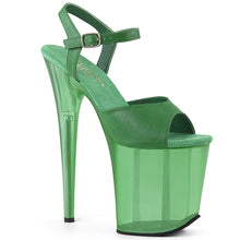 Load image into Gallery viewer, FLAMINGO-809T Pleaser 8 Inch Heel Green Pole Dancer Platform