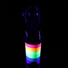 Load image into Gallery viewer, FLAMINGO-809UVRB Heels Black Neon Rainbow Glitter Sexy Shoes