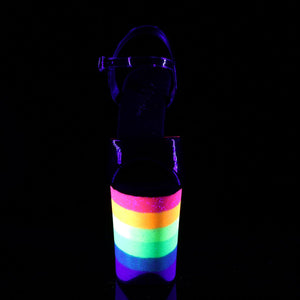 FLAMINGO-809UVRB Heels Black Neon Rainbow Glitter Sexy Shoes