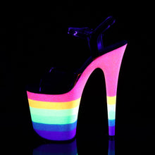 Load image into Gallery viewer, FLAMINGO-809UVRB Heels Black Neon Rainbow Glitter Sexy Shoes