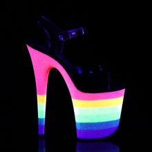 Load image into Gallery viewer, FLAMINGO-809UVRB Heels Black Neon Rainbow Glitter Sexy Shoes