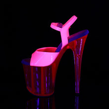 Load image into Gallery viewer, FLAMINGO-809UVT 8&quot; Heel Neon Hot Pink Pole Dancing Platforms