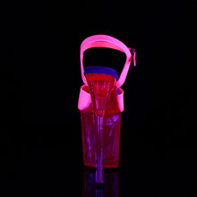 Load image into Gallery viewer, FLAMINGO-809UVT 8&quot; Heel Neon Hot Pink Pole Dancing Platforms