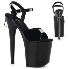 Load image into Gallery viewer, FLAMINGO-809Z 8&quot; Heel Black Patent Pole Dancing Platforms