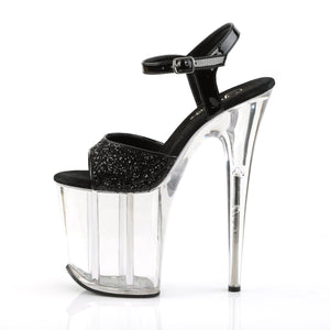 FLAMINGO-810 8" Heel Black Glitter Pole Dancing Platforms