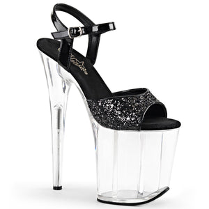 FLAMINGO-810 8" Heel Black Glitter Pole Dancing Platforms