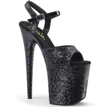 Load image into Gallery viewer, FLAMINGO-810LG 8&quot; Heel Black Glitter Pole Dancing Platforms