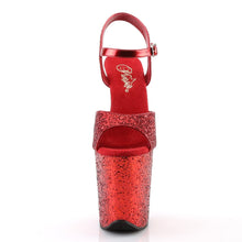 Load image into Gallery viewer, FLAMINGO-810LG 8&quot; Heel Red Glitter Pole Dancing Platforms