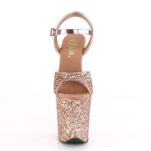 Load image into Gallery viewer, FLAMINGO-810LG 8&quot; Heel Rose Gold Glitter Pole Dancer Shoes