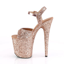 Load image into Gallery viewer, FLAMINGO-810LG 8&quot; Heel Rose Gold Glitter Pole Dancer Shoes