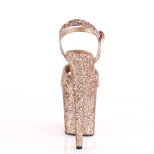 Load image into Gallery viewer, FLAMINGO-810LG 8&quot; Heel Rose Gold Glitter Pole Dancer Shoes