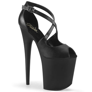 FLAMINGO-821 Pleaser 8 Inch Heel Black Pole Dancer Platforms