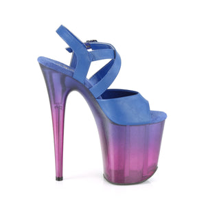 FLAMINGO-822T Pleaser 8 Inch Heel Blue Pole Dancer Platforms