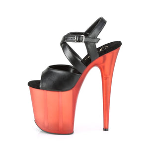 FLAMINGO-822T Pleaser 8 Inch Heel Black Pole Dancer Platform