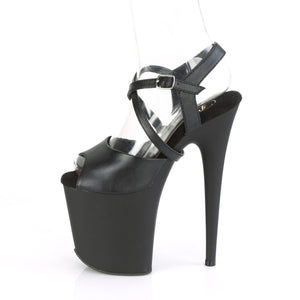 FLAMINGO-824 Pleaser 8 Inch Heel Black Pole Dancer Platforms