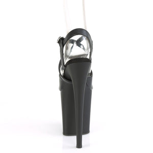 FLAMINGO-824 Pleaser 8 Inch Heel Black Pole Dancer Platforms