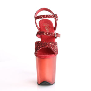 FLAMINGO-874 8" Heel Red Glitter Pole Dancing Platforms