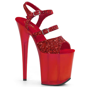 FLAMINGO-874 8" Heel Red Glitter Pole Dancing Platforms