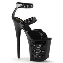 Load image into Gallery viewer, FLAMINGO-885 8 Inch Heel Black Patent Pole Dancing Platforms