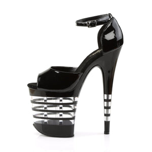 FLAMINGO-889LN 8" Heel Black Patent Pole Dancing Platforms