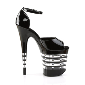 FLAMINGO-889LN 8" Heel Black Patent Pole Dancing Platforms