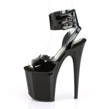 Load image into Gallery viewer, FLAMINGO-891 8 Inch Heel Black Patent Pole Dancing Platforms