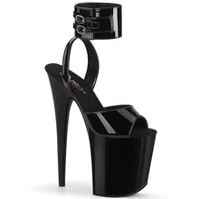 Load image into Gallery viewer, FLAMINGO-891 8 Inch Heel Black Patent Pole Dancing Platforms